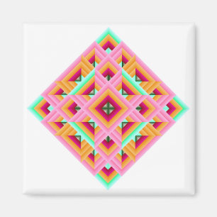 Aimant Bouteille en diamant en rose et vert