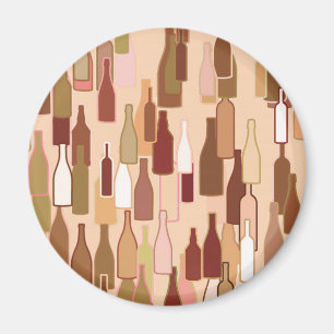 Aimant Bouteilles de vin, couleurs de terre, arrière - pl