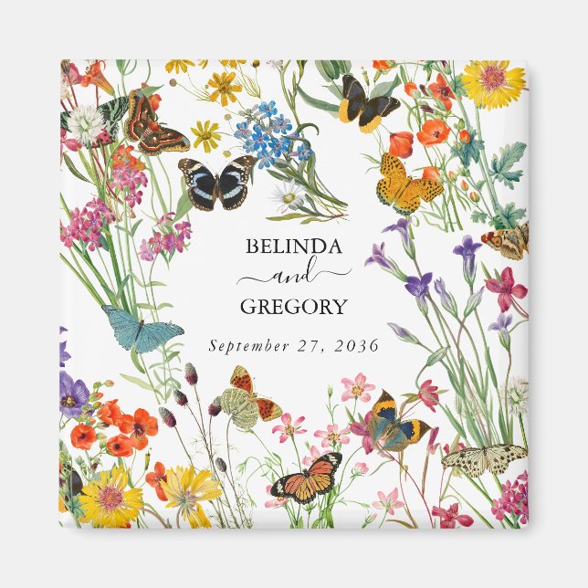 Aimant Bouteilles Fleurs sauvages  Mariage floral (Devant)