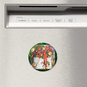 Aimant Bouton Arrondi présent de Joyeux Elfes