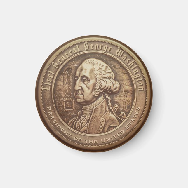 Aimant Bouton de campagne de George Washington (Devant)