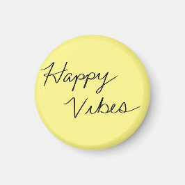 Aimant Bouton de typographie Yellow Cursive Vibes