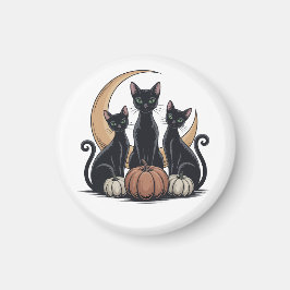 Aimant Bouton d'Halloween gothique Citrouille de la lune 
