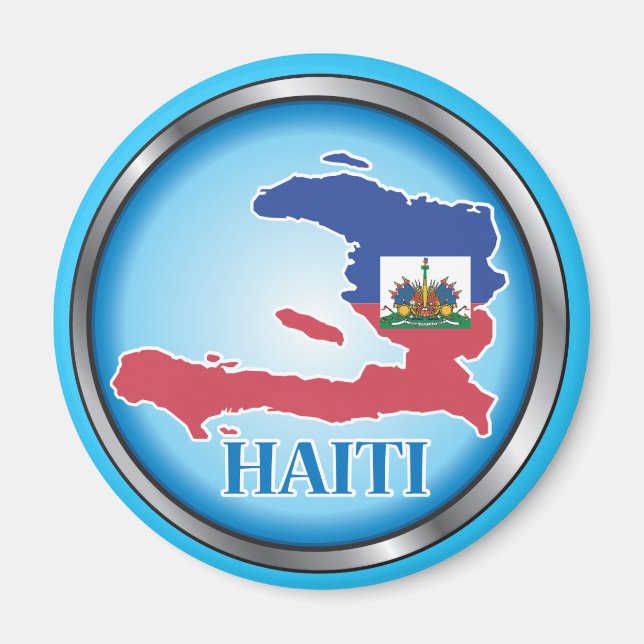 Aimant Bouton rond d'Haïti.ai (Devant)