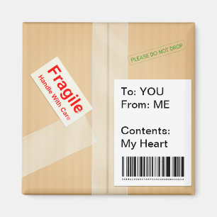 Aimant Bouton Texte personnalisé de la boîte d'expédition