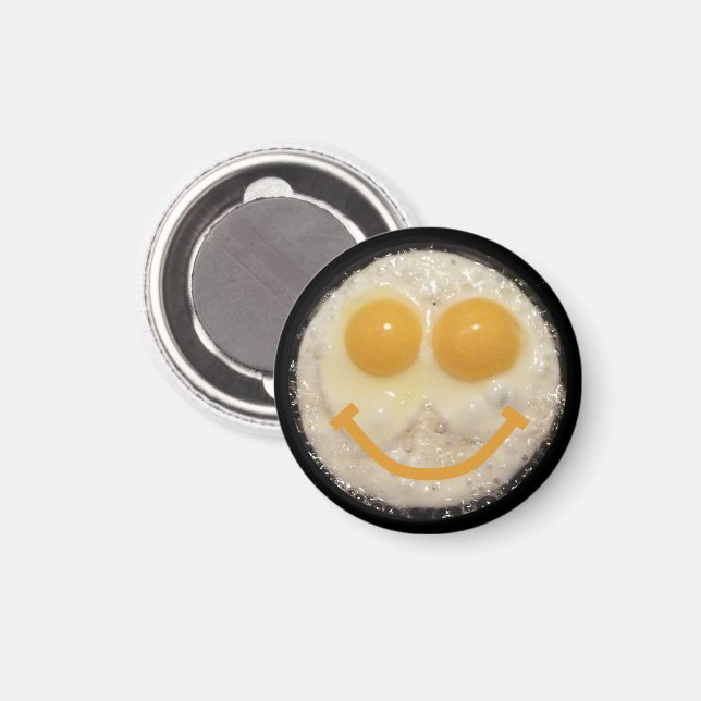 Aimant Bouton Visage Oeuf Frit (Recto/Verso)