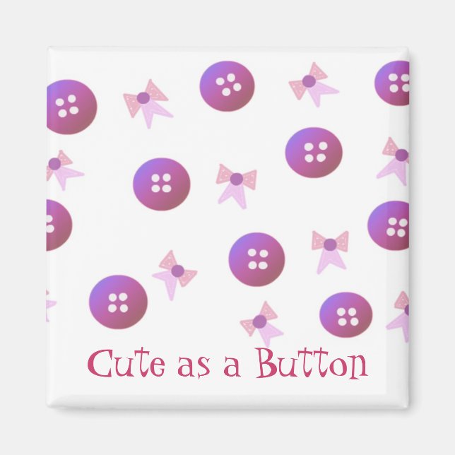 Aimant Boutons et vaches avec de mignons mots (Devant)