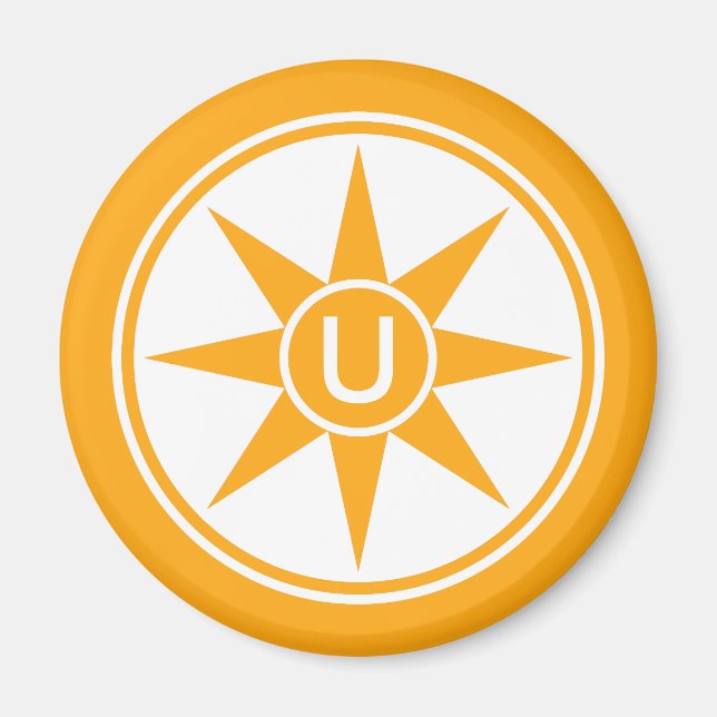 Aimant Boutons monogrammes et couleurs personnalisés (Devant)