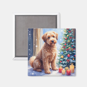 Aimant Bouvier des Flandres de Noël Cozy Art