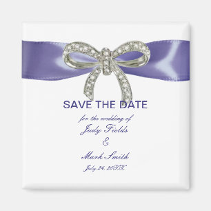Aimant Bow Diamond Bleu Violet Enregistrer l'aimant Date
