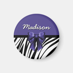 Aimant Bow Zebra noir et violet