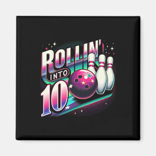 Aimant Bowling Anniversaire Début de la fête des 10 ans 1