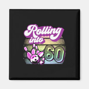 Aimant Bowling Party Rolling En 60 Bowling Anniversaire