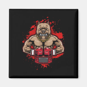 Aimant Boxe Pit Bull Aime Pitbulls Entraînement Chien Ani