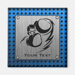 Aimant Boxer à look métal brossé