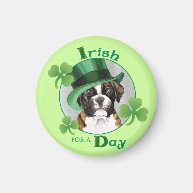 Aimant Boxer de la Saint Patrick (Devant)