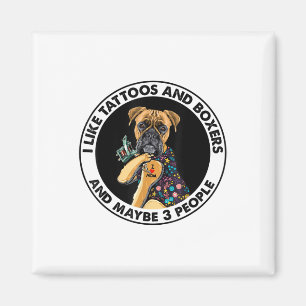 Aimant Boxer J'Aime Maman Tatouage Vêtements, Chiens Et T