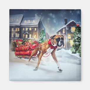Aimant Boxeur Saison des Fêtes de Noël