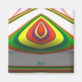Aimant BRAD ~ OEIL CARRÉ 3D Fractage Design Vert Jaune ~ 