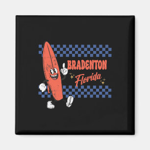 Aimant Bradenton Floride Rétro Surfeur Vintage Plage Pour
