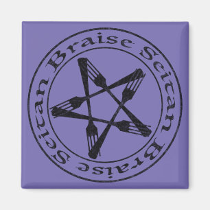 Aimant Braise Seitan Vegan Pentagram (version sombre)