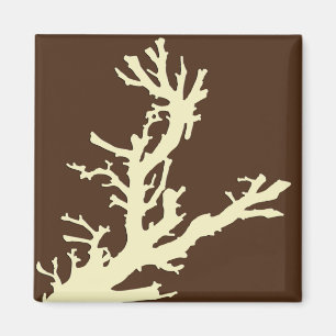 Aimant Branche de corail - cacao brun et beige