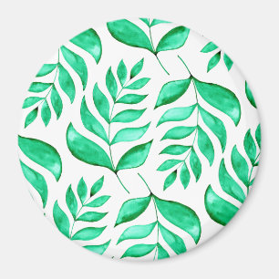 Aimant Branches d'aquarelle simples - vert