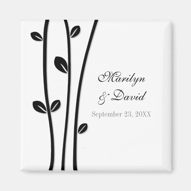 Aimant Branches noires en feuilles (Devant)