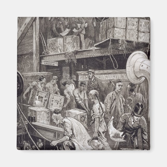 Aimant Breaking Bulk on Board a Tea Ship in the London Do (Devant)