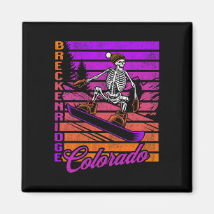 Aimant Breckenridge Colorado Retro Snowboard Skeleton