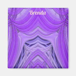 Aimant BRENDA ~ 3D Fractage Design violet bleu