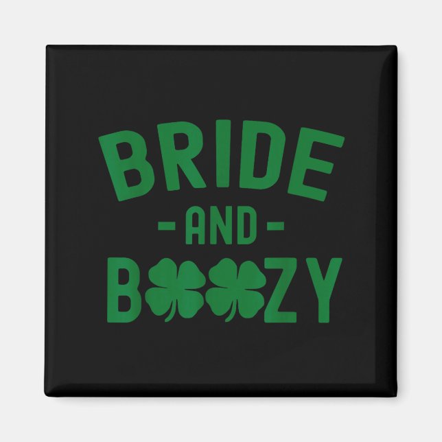 Aimant Bride And Boozy Irish St Patrick's Day Funny Shamr (Devant)