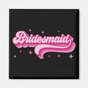 Aimant Bridesmaid Bridal Party Mariage rétro Bachel