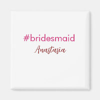 Bridesmaid hashtag rose pâle ajouter nom mariée tr