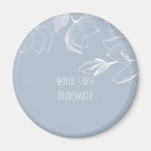 Aimant BRIDESMAIDS GIFTS Dusty Blue White Magnolias