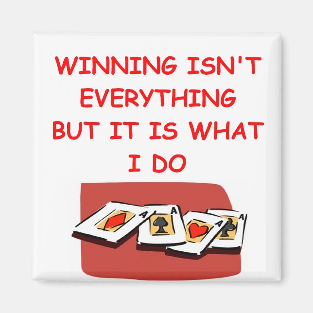 Aimant bridge poker et joueurs de cartes (Devant)