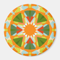 Bright Orange Fun Green Star Boho Kitsch Cuisine