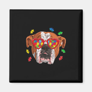 Aimant British English Bulldog Puzzle Gles Awareness