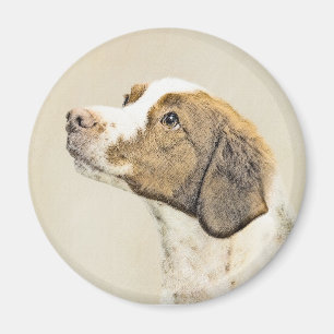 Aimant Brittany Painting - Cute Original Dog Art