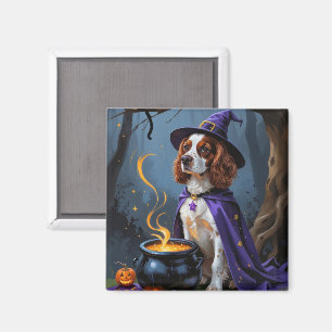 Aimant Brittany Spaniel Chien Whimsical Halloween Peintur