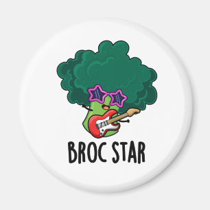 Aimant Broc Star Funny Brocolli Rock Star Pun