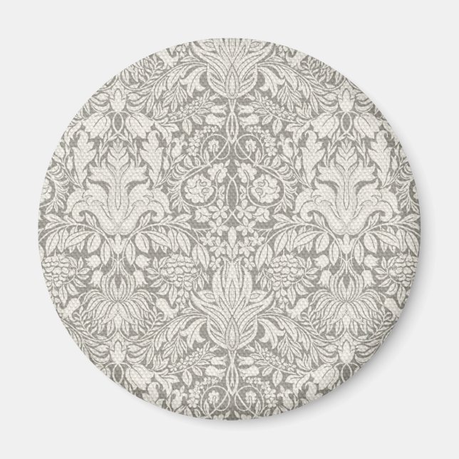 Aimant brocade en dentelle blanche élégante (Devant)