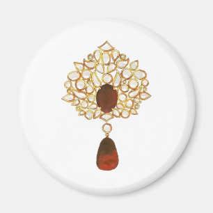 Aimant Broche Kundan & ruby