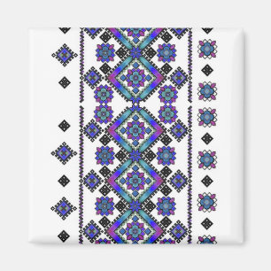 Aimant Broderie bleue