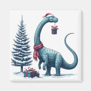 Aimant Brontosaurus dinosaure de Noël