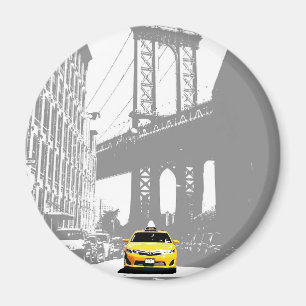 Aimant Brooklyn Bridge Nyc New York City Yellow Taxi