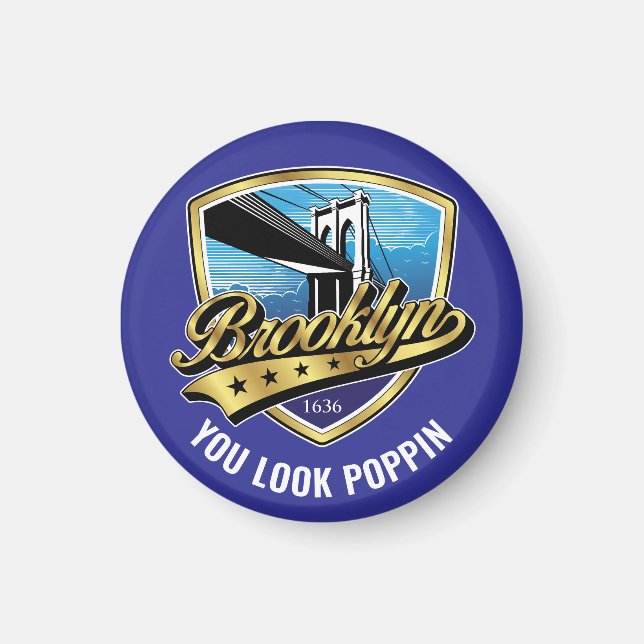 Aimant Brooklyn Shield et Swoosh Design (Devant)