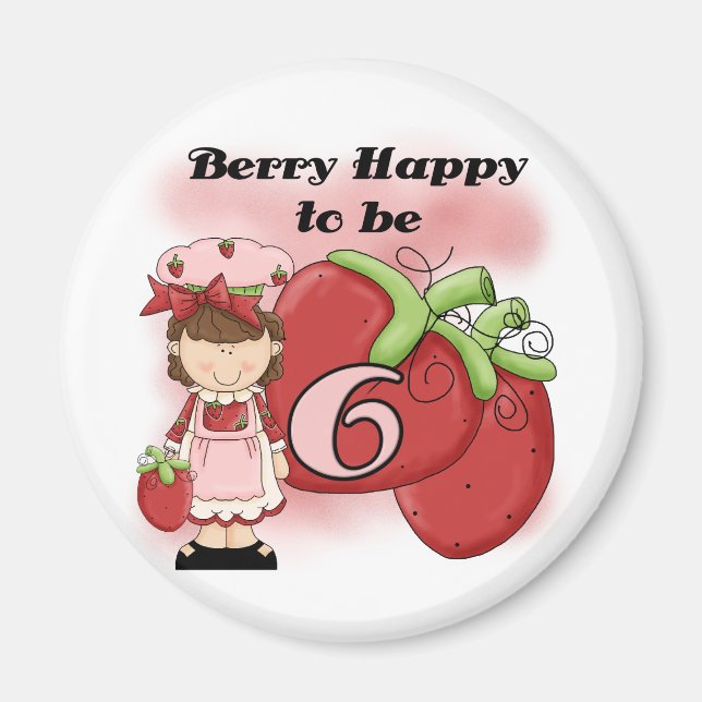 Aimant Brown Berry 6e Anniversaire Tshirts et cadeaux (Devant)
