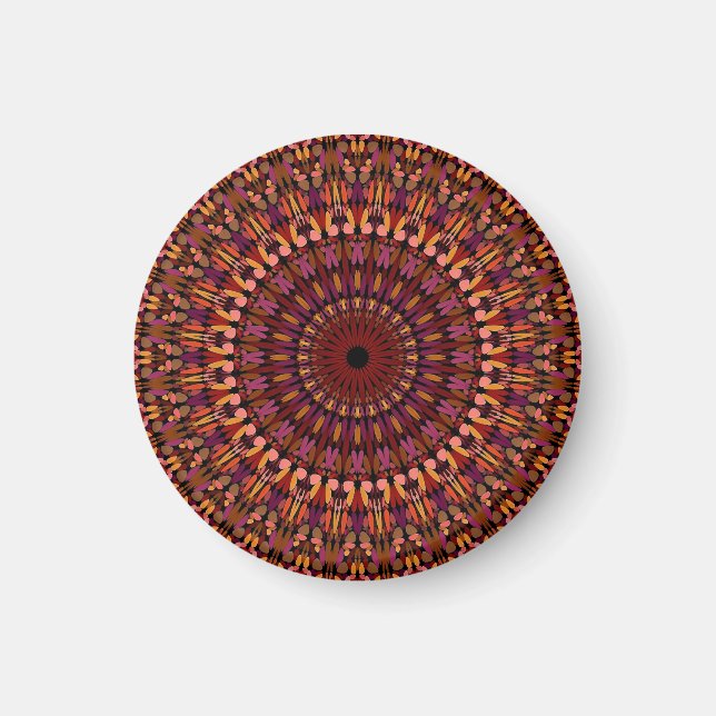 Aimant Brown floral Mandala Design-48566 (Devant)