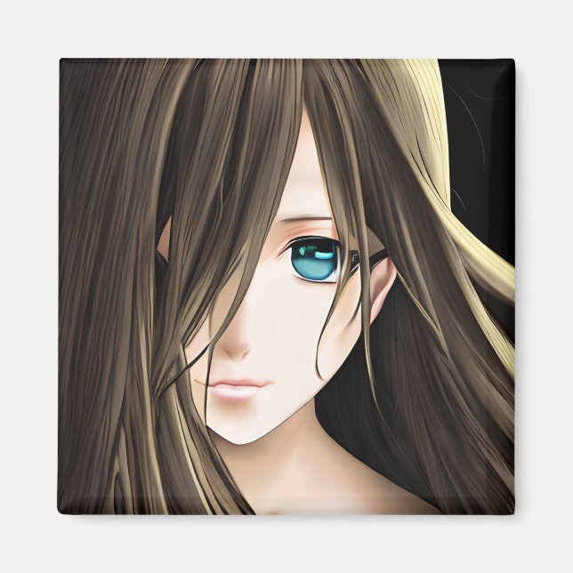 Aimant Brown Haired Blue Eyed Anime Girl (Devant)